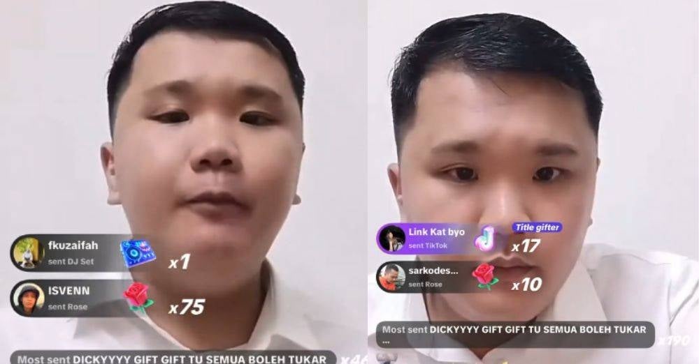 Image from: Air mata berderai! Dicky infak RM3,000 hasil gift TikTok, abang pomen sedekah balik. 'Ayah sanggup buat apa sahaja untuk anak'