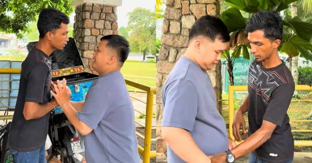 Image from: Air mata berderai! Dicky infak RM3,000 hasil gift TikTok, abang pomen sedekah balik. 'Ayah sanggup buat apa sahaja untuk anak'