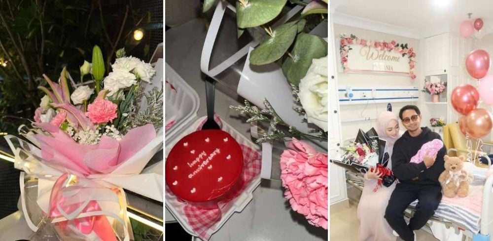 Image from: Hadiah terindah setahun kahwin, Sufian Suhaimi timang anak, netizen kagum jaga privasi tanpa 'gender reveal'- 'Know-know dah jadi ayah'