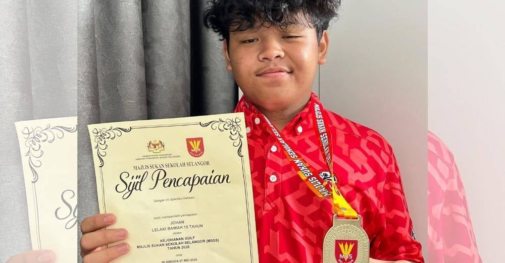 Image from: Anak Shuib & arwah Siti Sarah johan golf peringkat negeri, wakil Selangor ke MSSM. 'Arwah ibu pasti bangga'