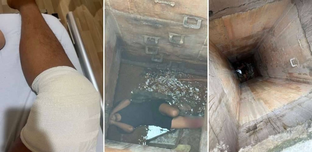 Image from: 'Bomba, doktor pelik aku boleh selamat' - Lelaki kongsi terperangkap 3 jam dalam longkang 12 meter, lutut terbelah siap ada kulit ular!