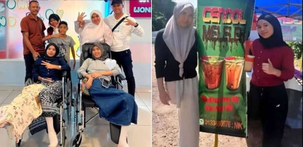 Image from: 'Kami kasihan lihat abah..." – Hilang kaki akibat kemalangan, dua beradik bangkit berniaga cendol demi ringankan beban keluarga