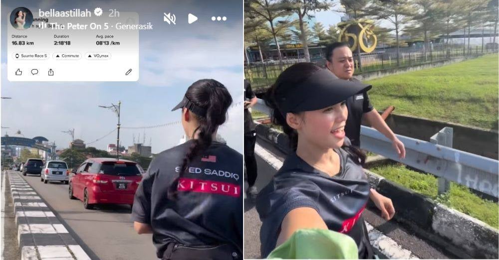 Image from: 'My very first 17km run!' - Bella catat rekod peribadi, ikut larian Syed Saddiq tanda sokongan dan solidariti