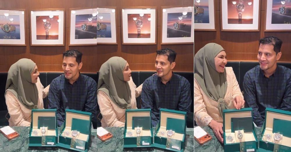 Image from: 'Terima kasih kerana masih ada' – Aliff Syukri hadiahkan jam tangan Rolex, Shahida titip pesan menyentuh hati sempena 19 tahun perkahwinan