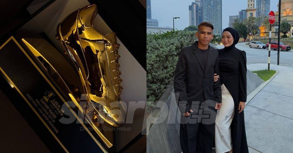 Image from: 'Kasut emas lagi selepas 6 tahun' - Syifa Melvin bangga kejayaan Safawi Rasid rangkul Anugerah Penjaring Terbanyak, anak-anak suntik semangat 