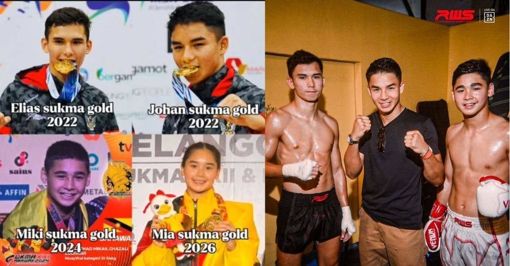 Image from: Ikut jejak 3 abang, Mia Ghazali raih emas Muay Thai SUKMA. '2022, 2024, 2026 berturut-turut daripada keluarga Ghazali untuk Sarawak'