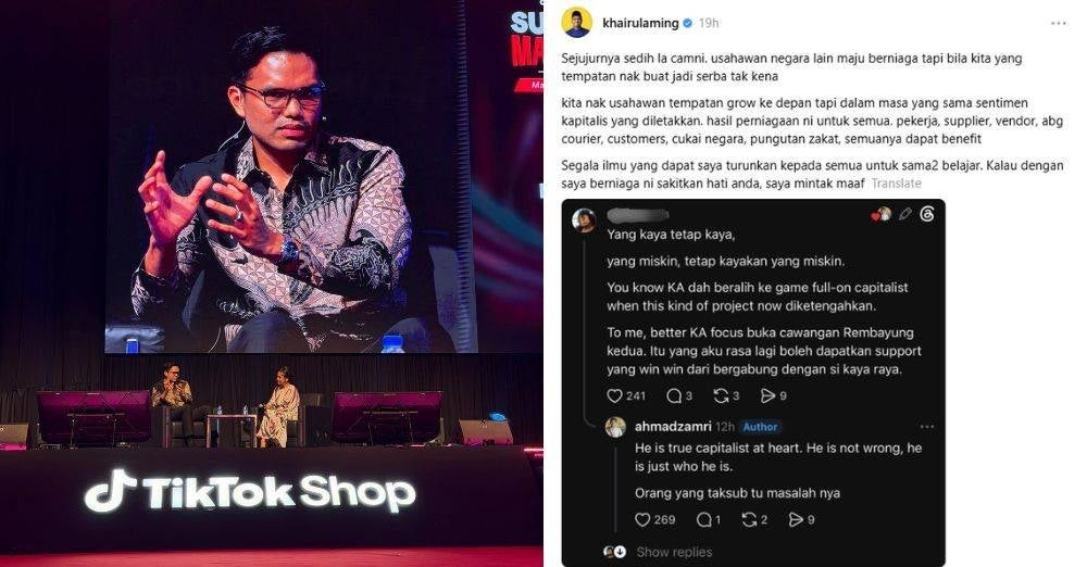 Image from: Khairul Aming kecewa dilabel kapitalis, ‘bandar livestream’ cetus perdebatan – ‘Kalau dengan saya berniaga ini sakitkan hati anda...’