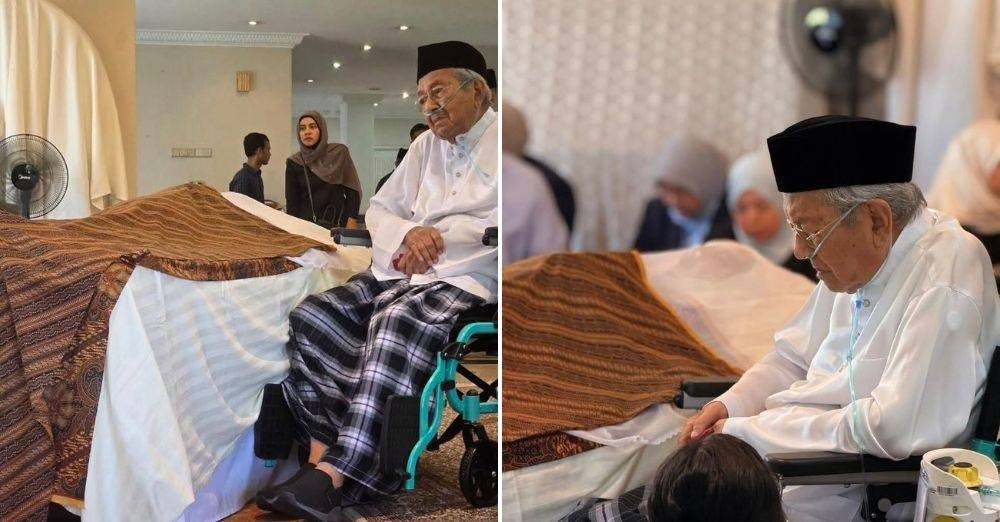 Image from: ‘Kehilangan teman hidup puluhan tahun bukan mudah’ - Rita Rudaini sebak lihat Tun Mahathir di sisi jenazah Tun Hasmah
