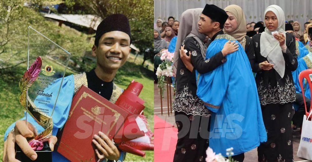 Image from: Sebak! Anak yatim piatu raih Anugerah Pengetua MRSM, 3 kakak rentas negeri ganti tempat ibu bapa naik pentas