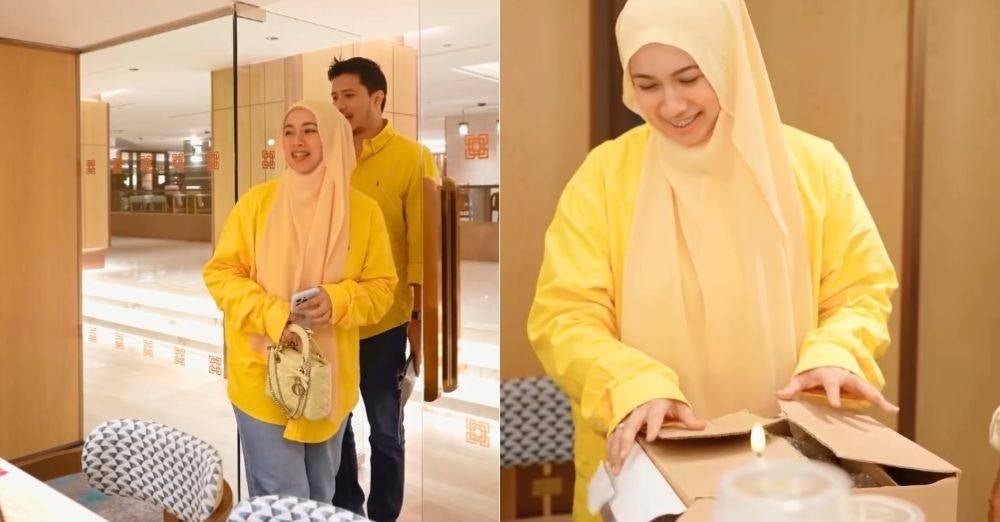 Image from: ‘Moga usaha ke syurga sama-sama Ayang’ – Amira Othman anggap Fattah Amin lubuk syurga, terharu kejutan hari lahir