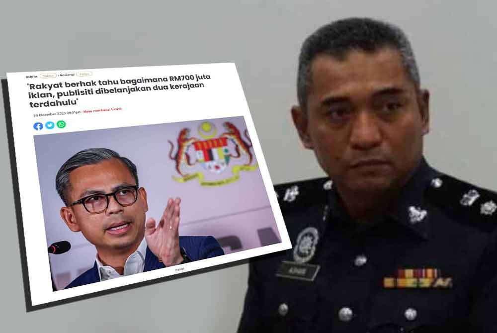 Polis Terima Laporan Dakwaan Salah Guna Dana RM700 Juta, Dua Kerajaan ...