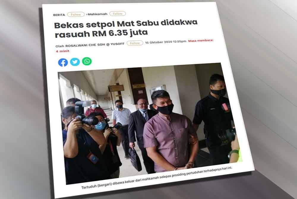 Dua saksi kes rasuah bekas setpol Mat Sabu didenda RM15,000