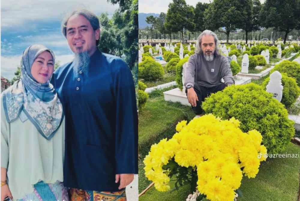 Image from: Suami setia ziarah pusara isteri hampir setiap hari, bawa bunga