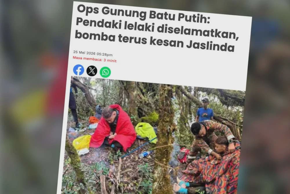 Image from: Lagi pendaki wanita hilang: Jaslinda miliki 10 tahun pengalaman mendaki - Suami