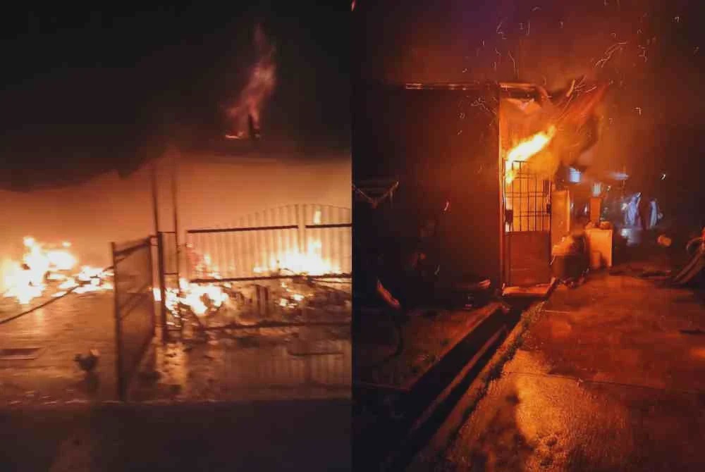 Image from: Lima rumah teres terbakar, remaja melecur dikejarkan ke hospital