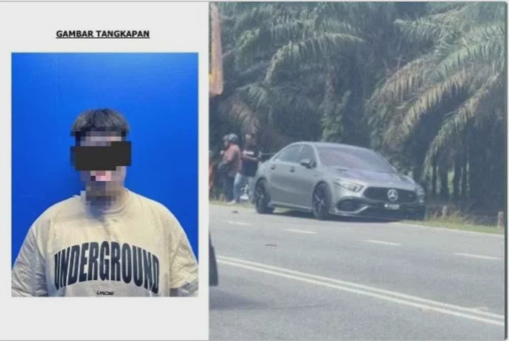Image from: Nahas lima maut: Remaja 19 tahun pandu Mercedes-Benz A250 direman dua hari
