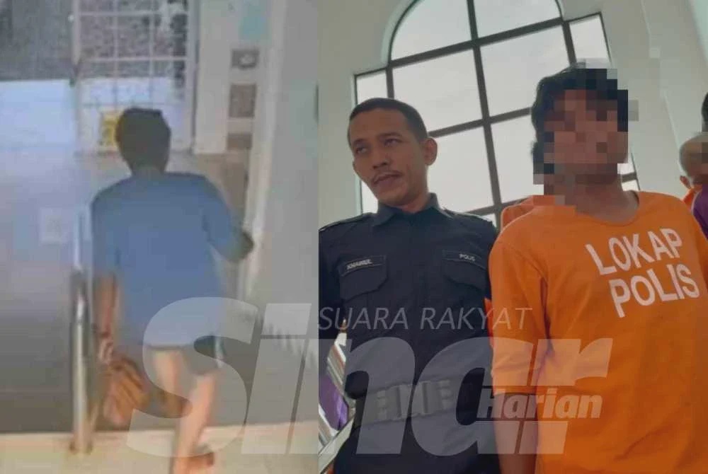 Image from: [VIDEO] Suspek curi beg tangan di masjid direman empat hari