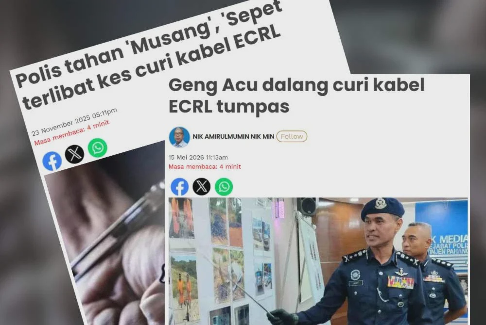 Image from: Kabel kena curi, bila ECRL nak siap?