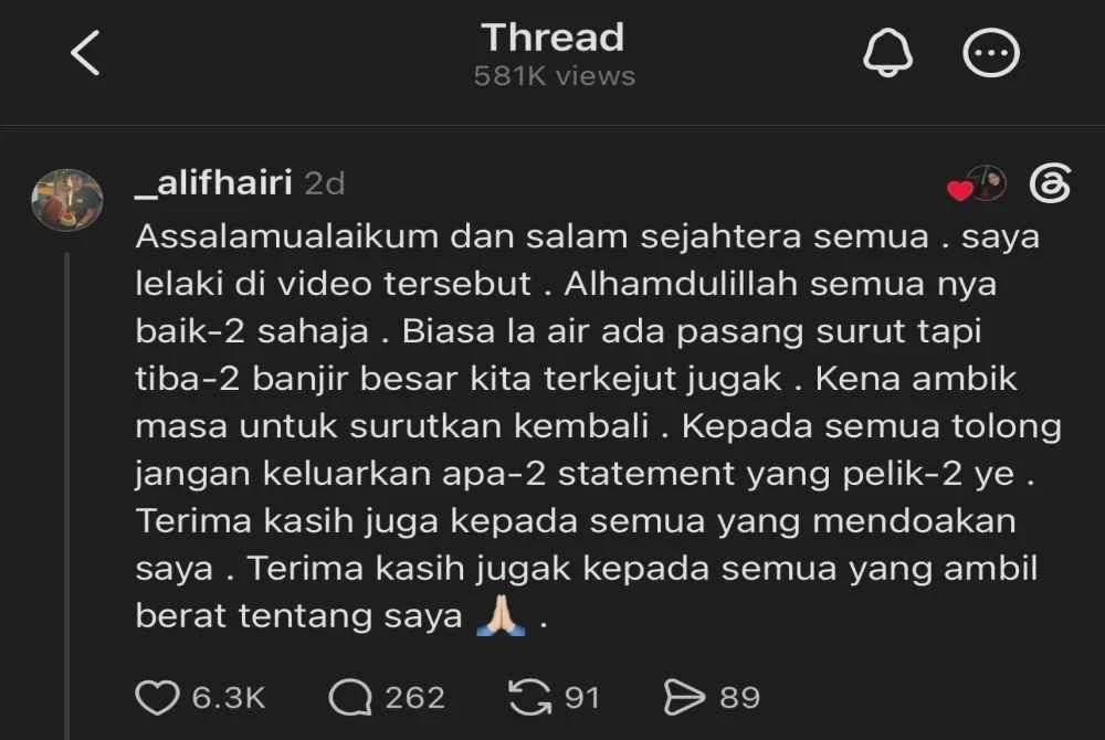 Image from: Lelaki tular duduk hampir 9 jam tepi lebuh raya tampil beri penjelasan
