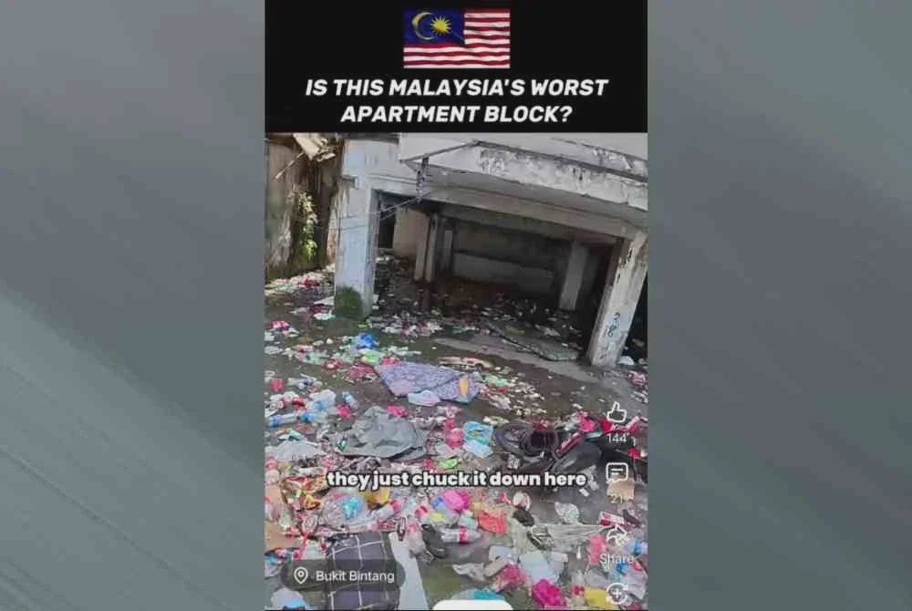 Image from: YouTuber Australia dedah keadaan flat didiami warga asing di KL kotor, tidak terurus