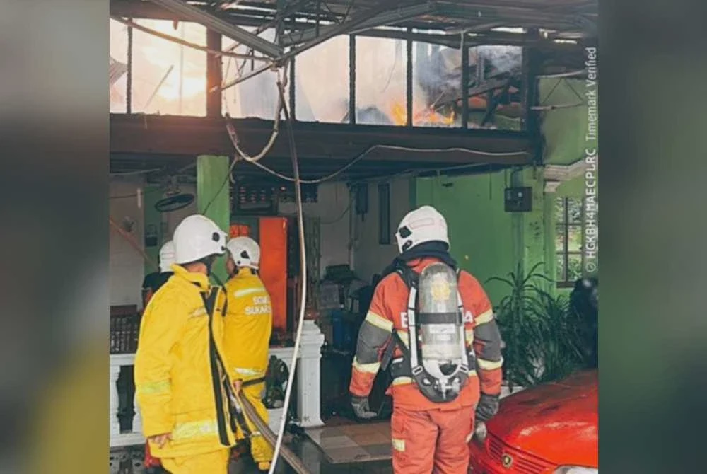 Image from: Cuba padam kebakaran rumah, lelaki melecur hampir 70 peratus