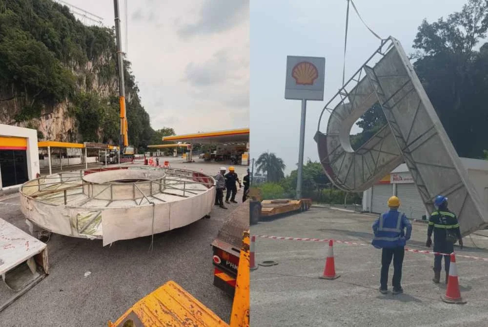 Image from: Mercu tanda ikonik 'IPOH' diturunkan untuk kerja baik pulih