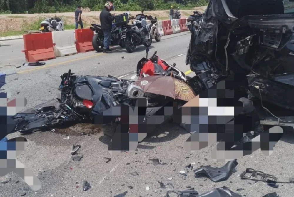 Image from: Penunggang warga Singapura maut motosikal rempuh kereta