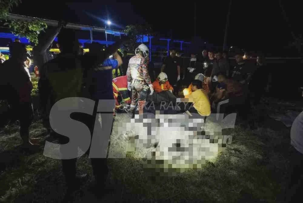 Image from: Maut renjatan elektrik: Tiga anggota polis mahu alih galah, hilang keseimbangan