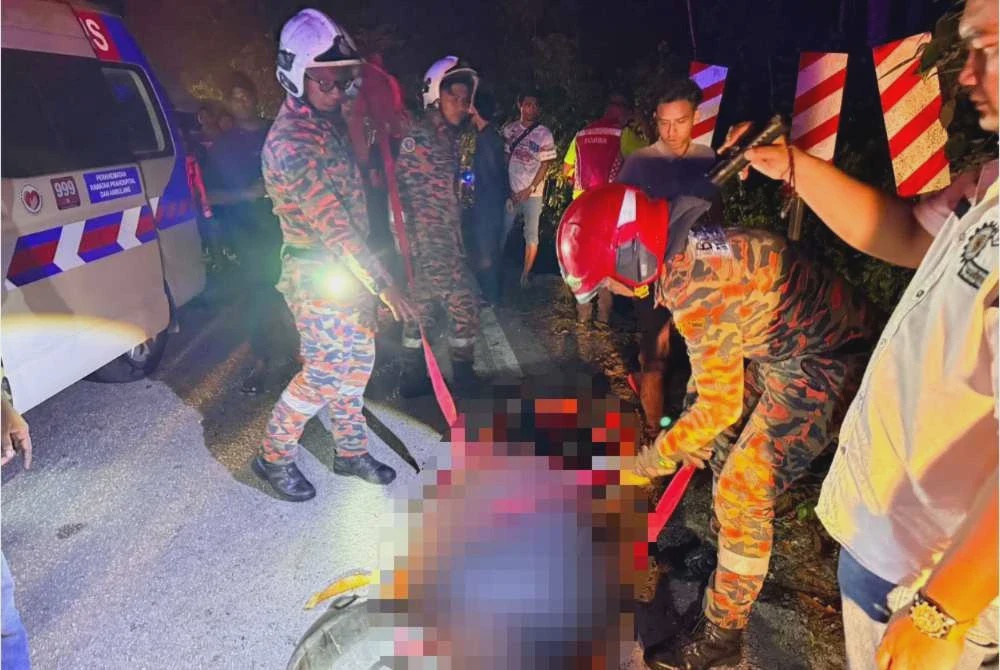 Image from: Lelaki maut motosikal terbabas masuk sungai