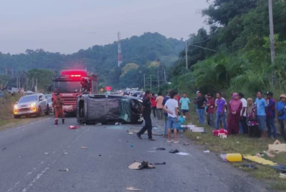 Image from: Tiga sekeluarga maut, tiga lagi cedera Perodua Viva terbabas