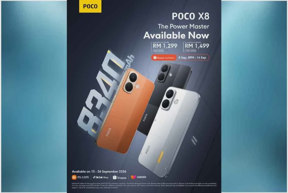 Image from: POCO Lancar Siri F9 dan X8, tawar prestasi flagship serta bateri tahan lebih dua hari