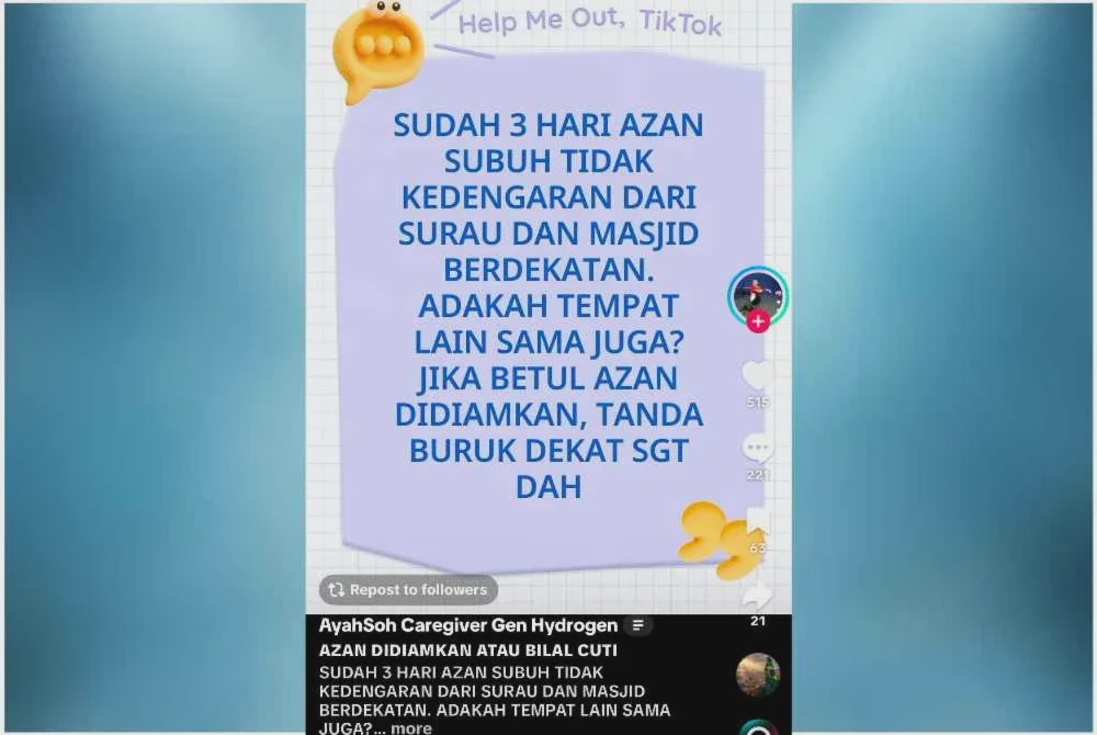 Image from: Pemuda Harapan Bangi lapor polis dakwaan tak dengar azan Subuh