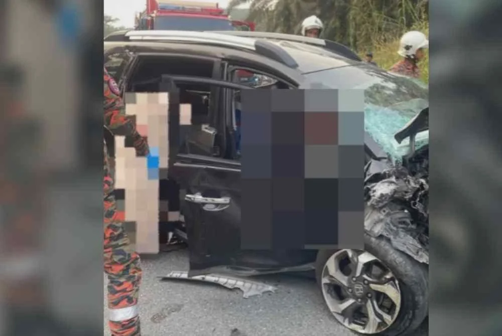 Image from: Dua kenderaan bertembung, suami isteri antara tiga maut