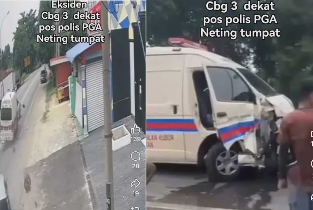 Image from: Ambulans hilang kawalan rempuh dua kereta