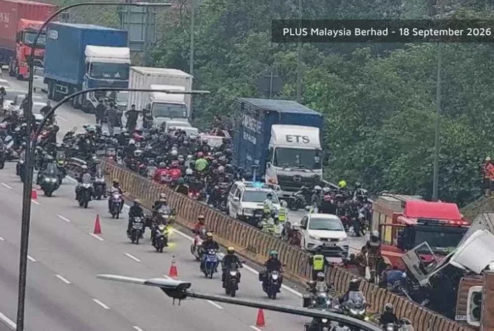 Image from: Laluan utara selepas Terowong Menora terhalang, trafik sesak 7 kilometer