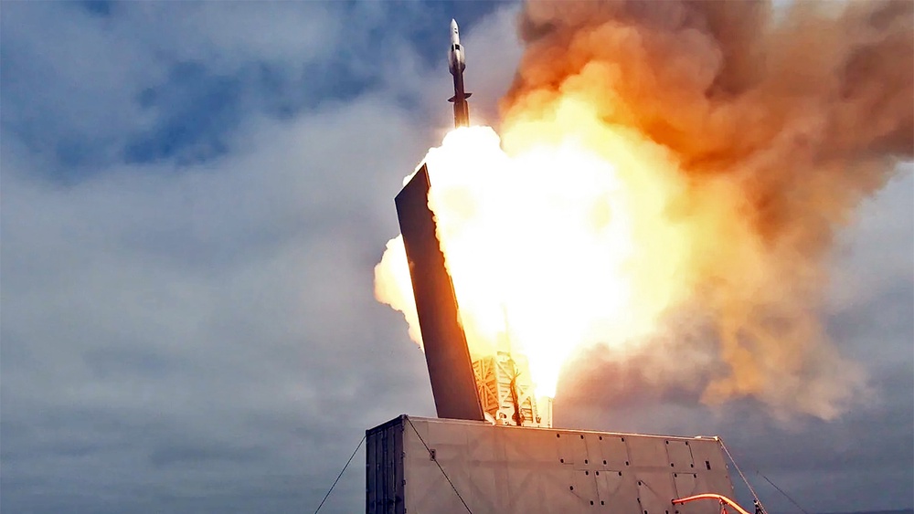 SM6 Missile Fired From Littoral Combat Ship
