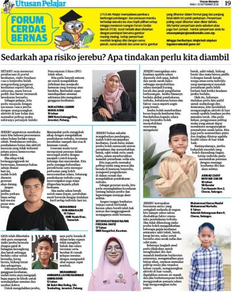 Image from: Pelajar bimbang jerebu cemarkan alam, jejaskan kesihatan