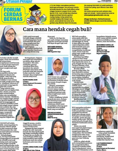 Image from: Pelajar mahu banteras segera perbuatan buli