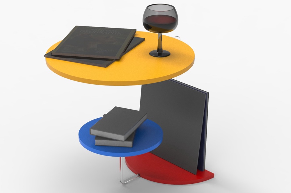 Playful coffee table concept brings Piet Mondrian’s three colors to