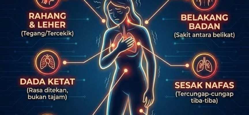 6 simptom sakit jantung bagi wanita
