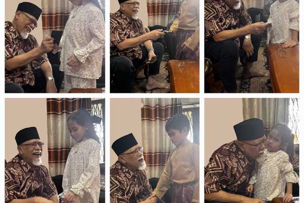 3rd generation looked adorable in their Baju Raya, embracing festive spirit & receiving gifts from the elderly #RAYA2025