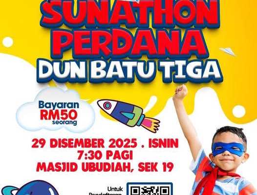 Sunathon libat 100 kanak-kanak DUN Batu Tiga esok