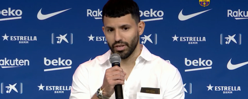 Sergio Agüero presentation at FC Barcelona