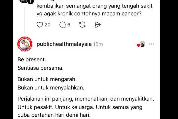 Hadir tanpa kata: Cara sebenar sokong orang tersayang lawan penyakit kronik