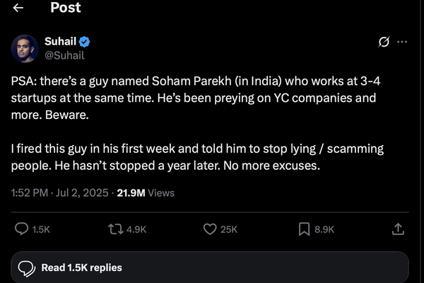 Can You Really Work for 6 Startups at Once? Soham Parekh Did… Until He Got Caught