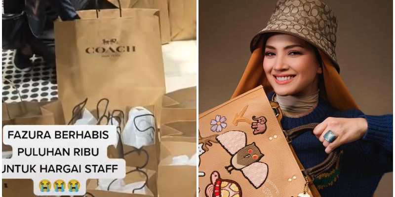 Thank you boss! Actress Fazura gifts luxury bags to her staff