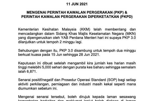 TERKINI: ‘Total Lockdown’ Dilanjutkan Selama 2 Minggu Lagi