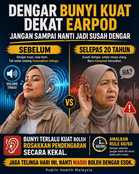 Dengar bunyi kuat dekat earpod