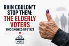 Rain Couldn't Stop Them: The Elderly Voters Who Showed Up First