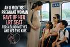 An 8 Months Pregnant Woman Gave Up Her LRT Seat for a Blind Mother and Her Two Kids